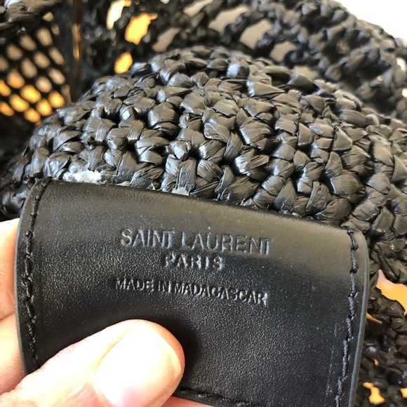 Saint Laurent YSL Oxalis Black Woven Leather Shoulder Bag - Picture 11 of 15